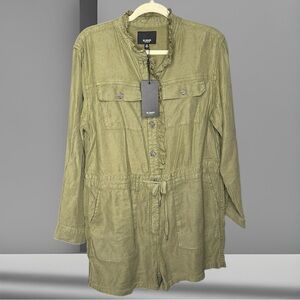 NWT Hudson Utility Romper Jumpsuit Olive Size Large